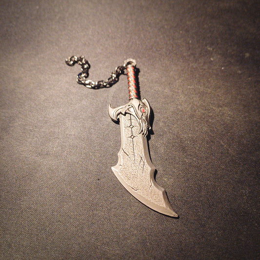 God of War Kratos Metallic Blade of Chaos Keychain With Clasp Black Red
