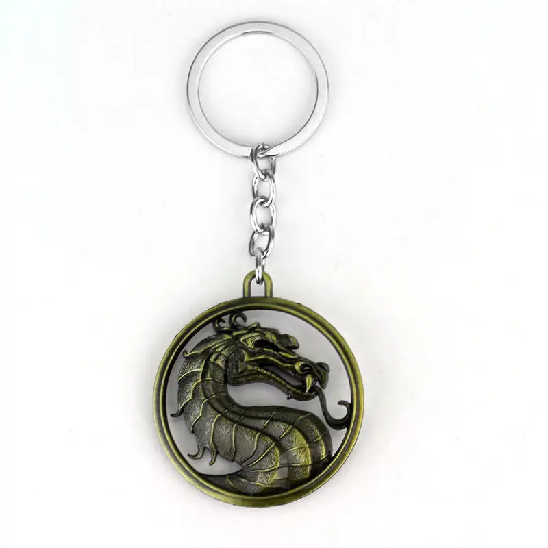 Mortal Kombat Dragon Metal Keychain - Iconic Game-Inspired Design - Bronze Available at 2Fast2See.co
