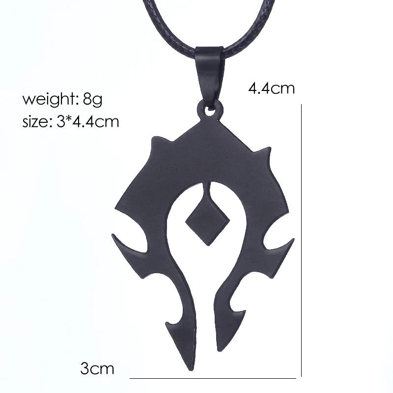 World of Warcraft Horde Alliance Logo Stainless Steel Pendant Necklace