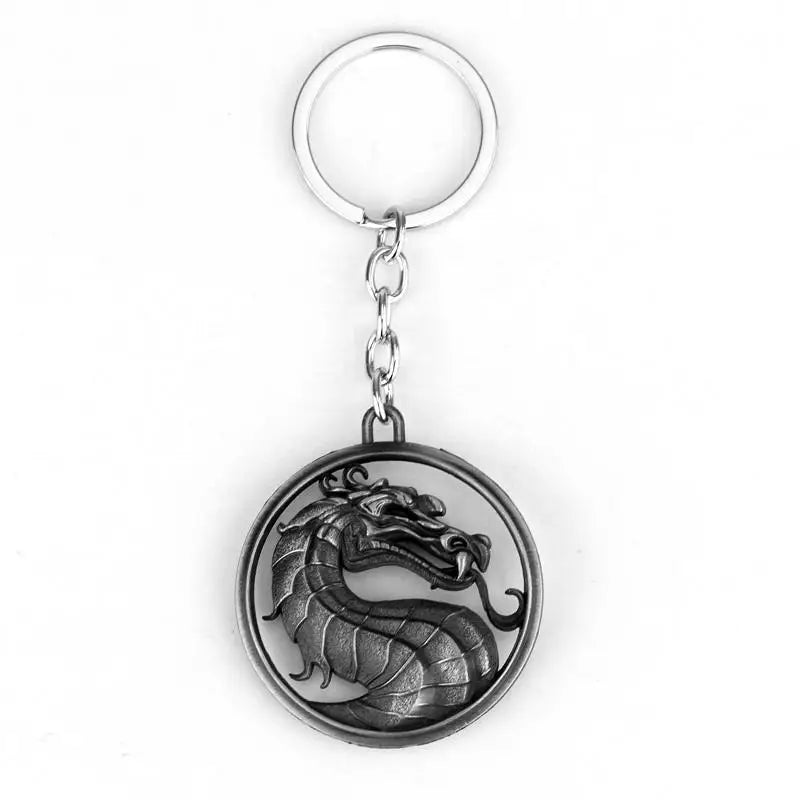 Mortal Kombat Dragon Metal Keychain - Iconic Game-Inspired Design - Silver Available at 2Fast2See.co