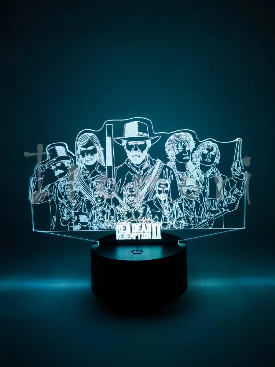 Red Dead Redemption 2 Characters 3D Acrylic Lamp - Red Dead Redemption 2 Lamp Available at 2Fast2See.co
