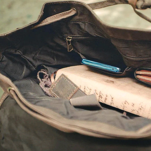 Waxed Canvas & Leather Outdoor Backpack - Available at 2Fast2See.co