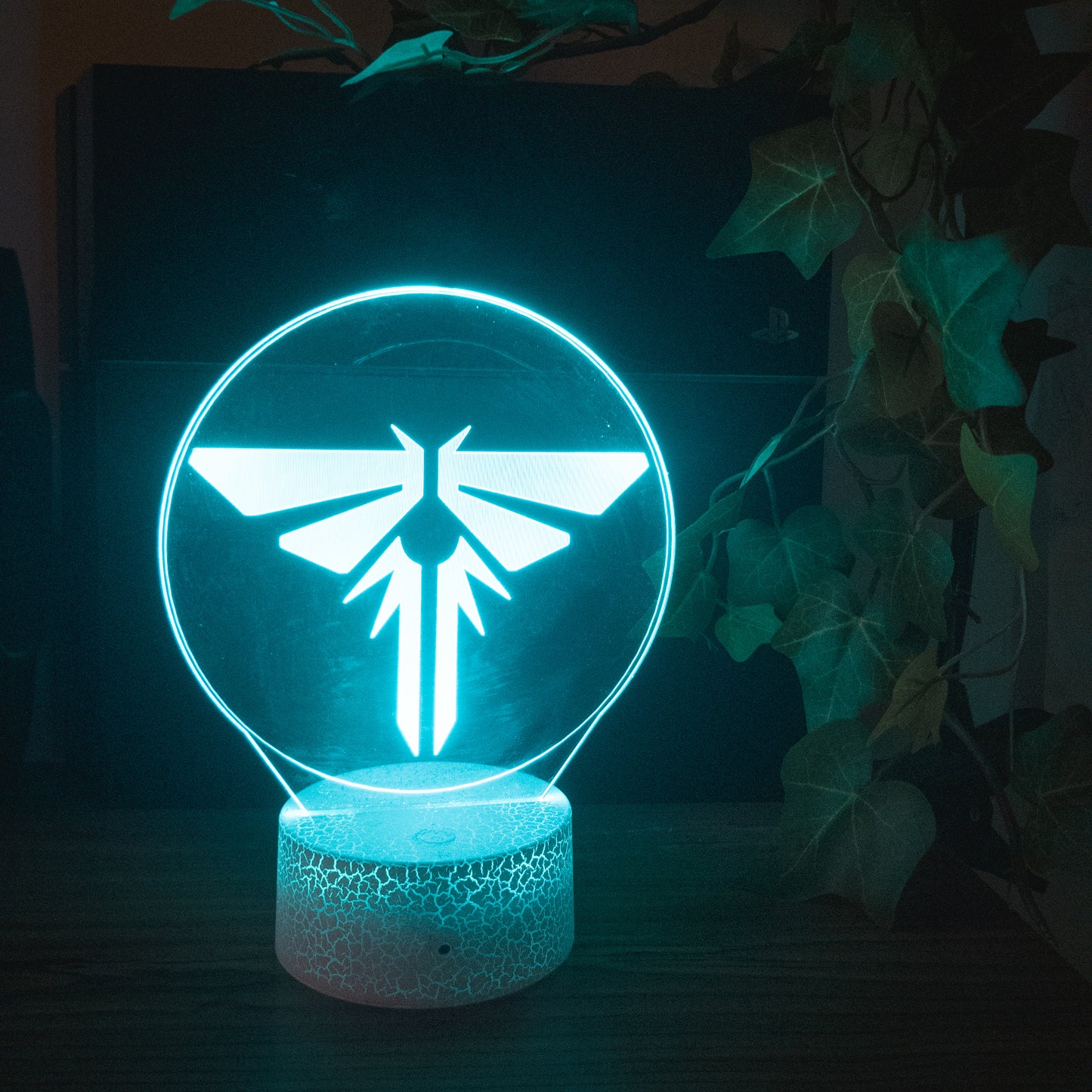 The Last of Us Firefly 3D RGB Night Lamp With Controller - Black Lamp Base Available at 2Fast2See.co