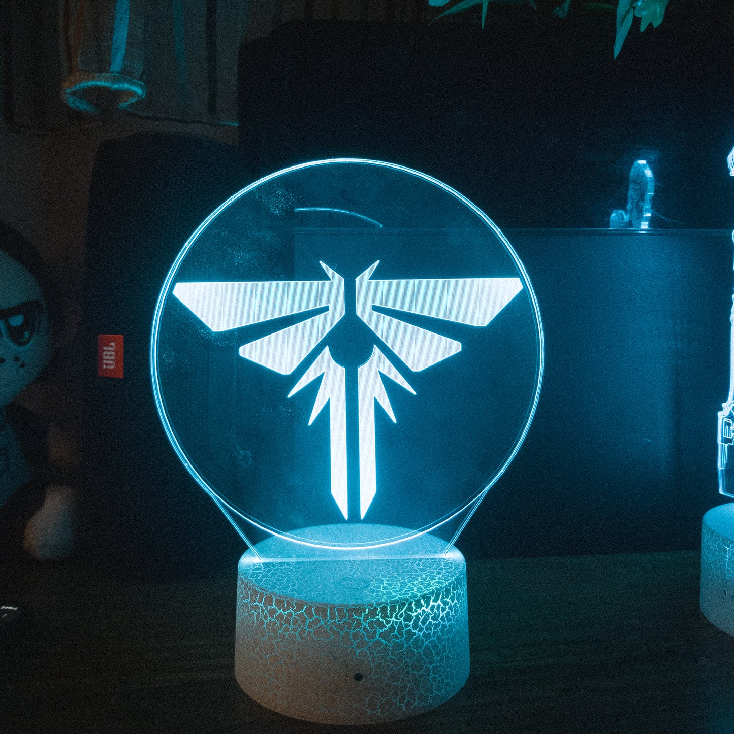 The Last of Us Firefly 3D RGB Night Lamp With Controller - Black Lamp Base Available at 2Fast2See.co