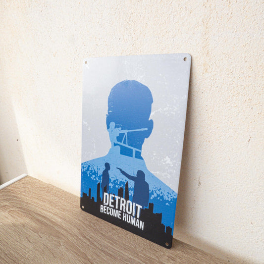 Detroit Become Human Video Game Inspired Metal Wall Tin Sign