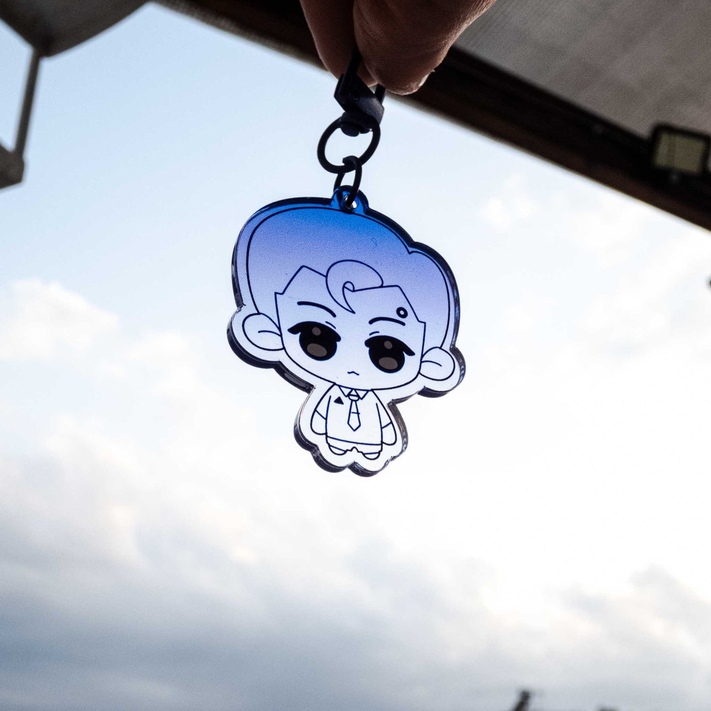 Detroit Become Human Connor Blue Acrylic Keychain