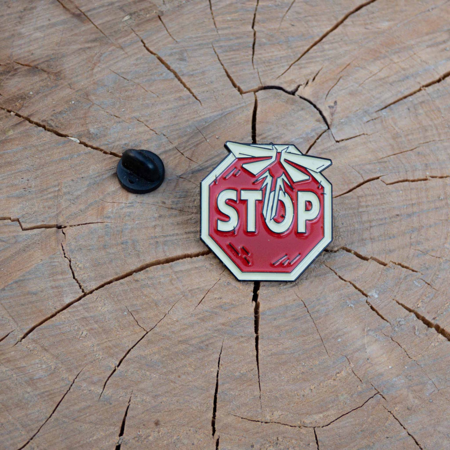 The Last of Us Stop Sign Metallic Pin