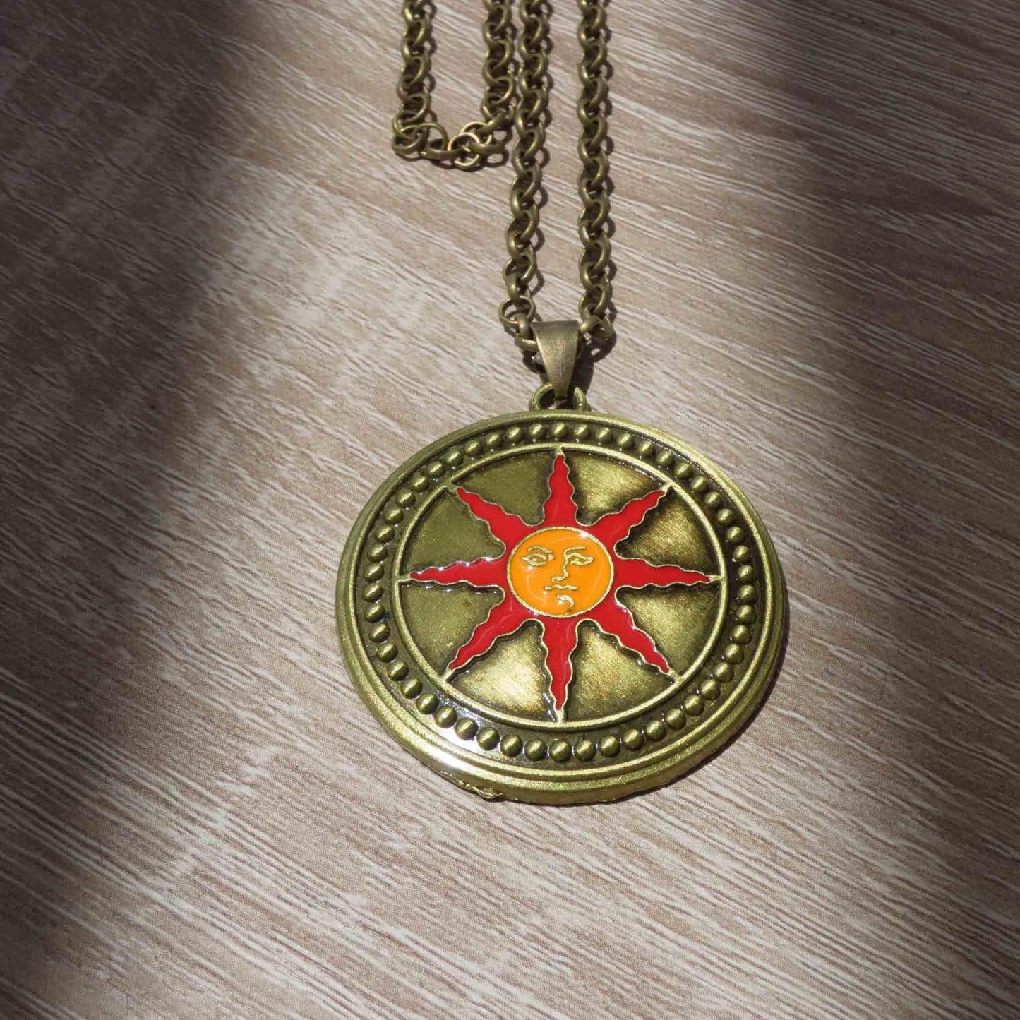 Dark Souls Warrior of Sunlight Shield Vintage Metal Necklace