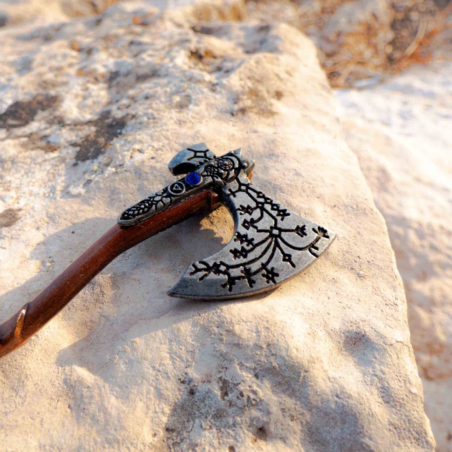 God of War Inspired Kratos Nordic Runes Leviathan Axe Keychain