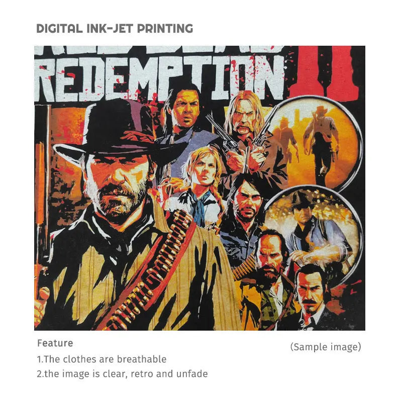 Red Dead Redemption Game Premium Rare Design Vintage Tshirt - Vintage Black / L Available at 2Fast2See.co