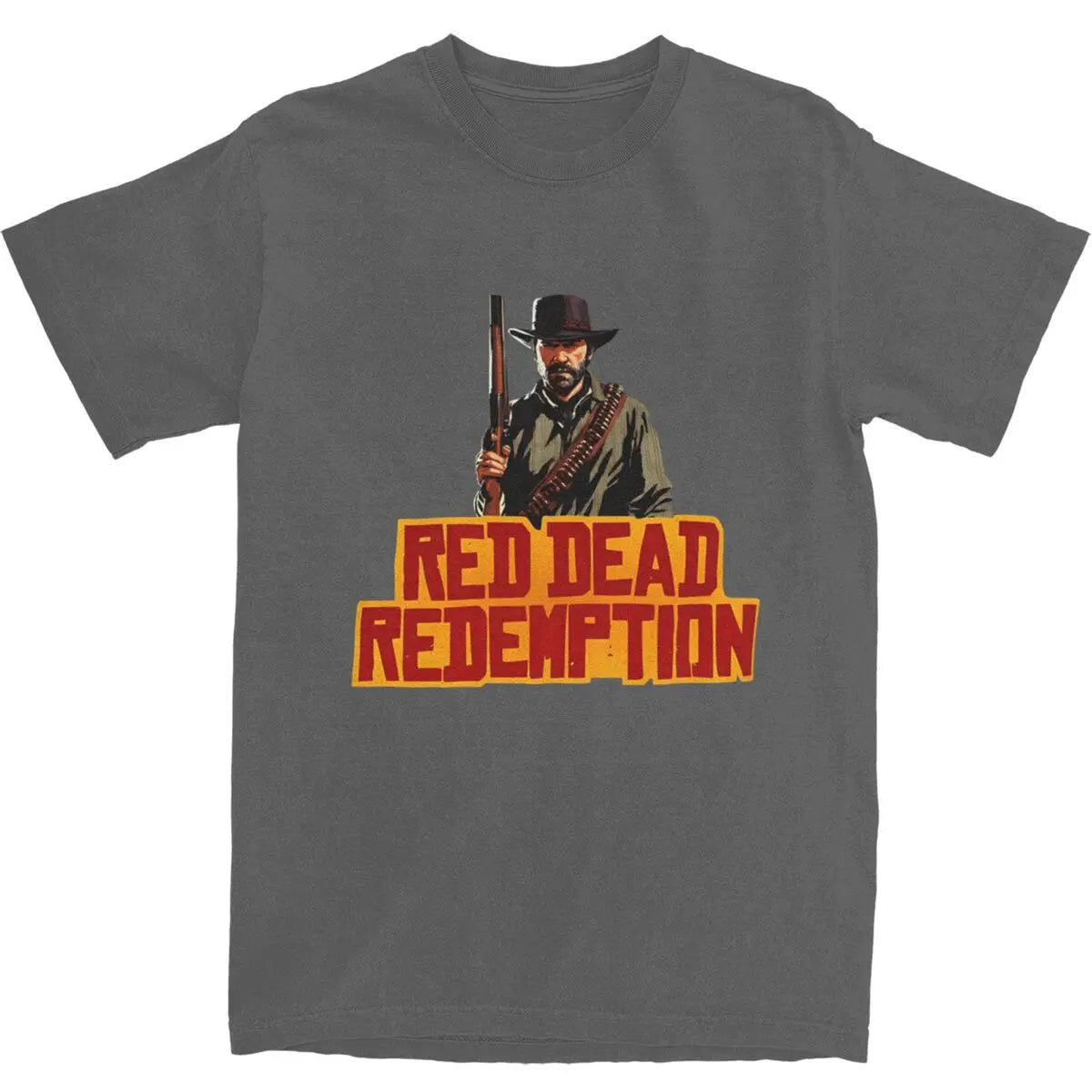 Red Dead Redemption Tshirt Retro Arthur Morgan Design - Dark Gray / S Available at 2Fast2See.co