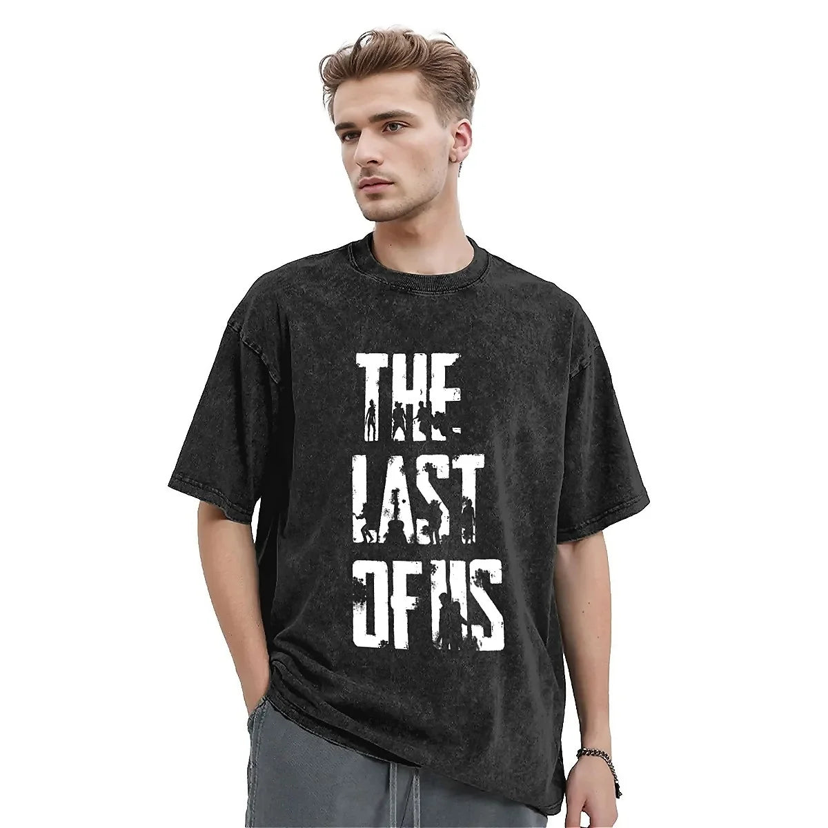 The Last of Us Logo Tshirt Vintage Washed Casual Tshirts - Available at 2Fast2See.co