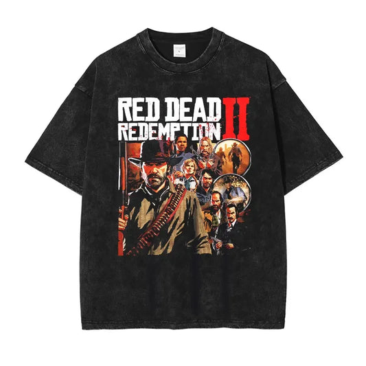 Red Dead Redemption Game Premium Rare Design Vintage Tshirt - Vintage Black / L Available at 2Fast2See.co