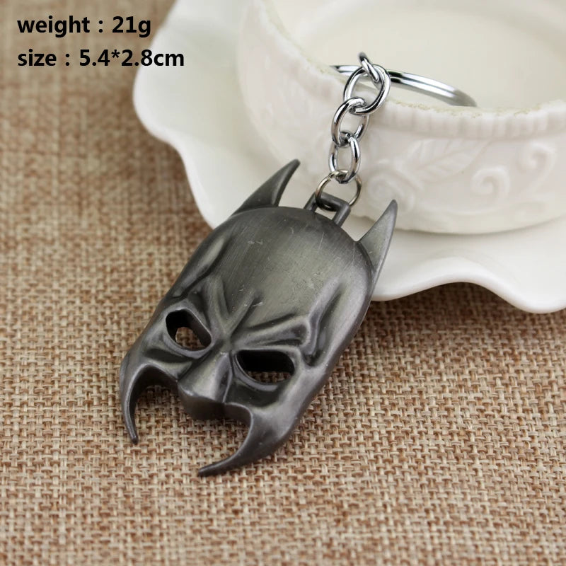 Batman Silver Metalic Mask Keychain Vintage Pendant Design