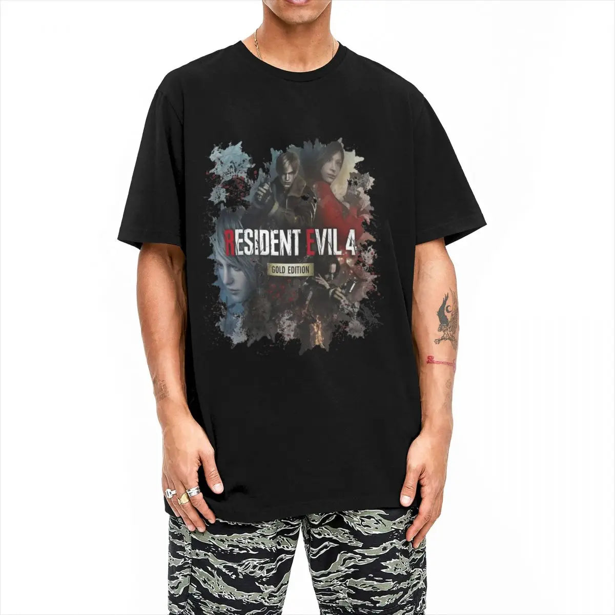 Resident Evil 4 Remake Tshirt Gold Edition Cotton Casual Tee