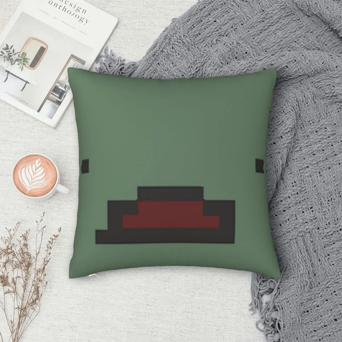 Unturned Zombie Head Pillowcase Cover Polyester Linen Velvet Pattern with Zip - Available at 2Fast2See.co