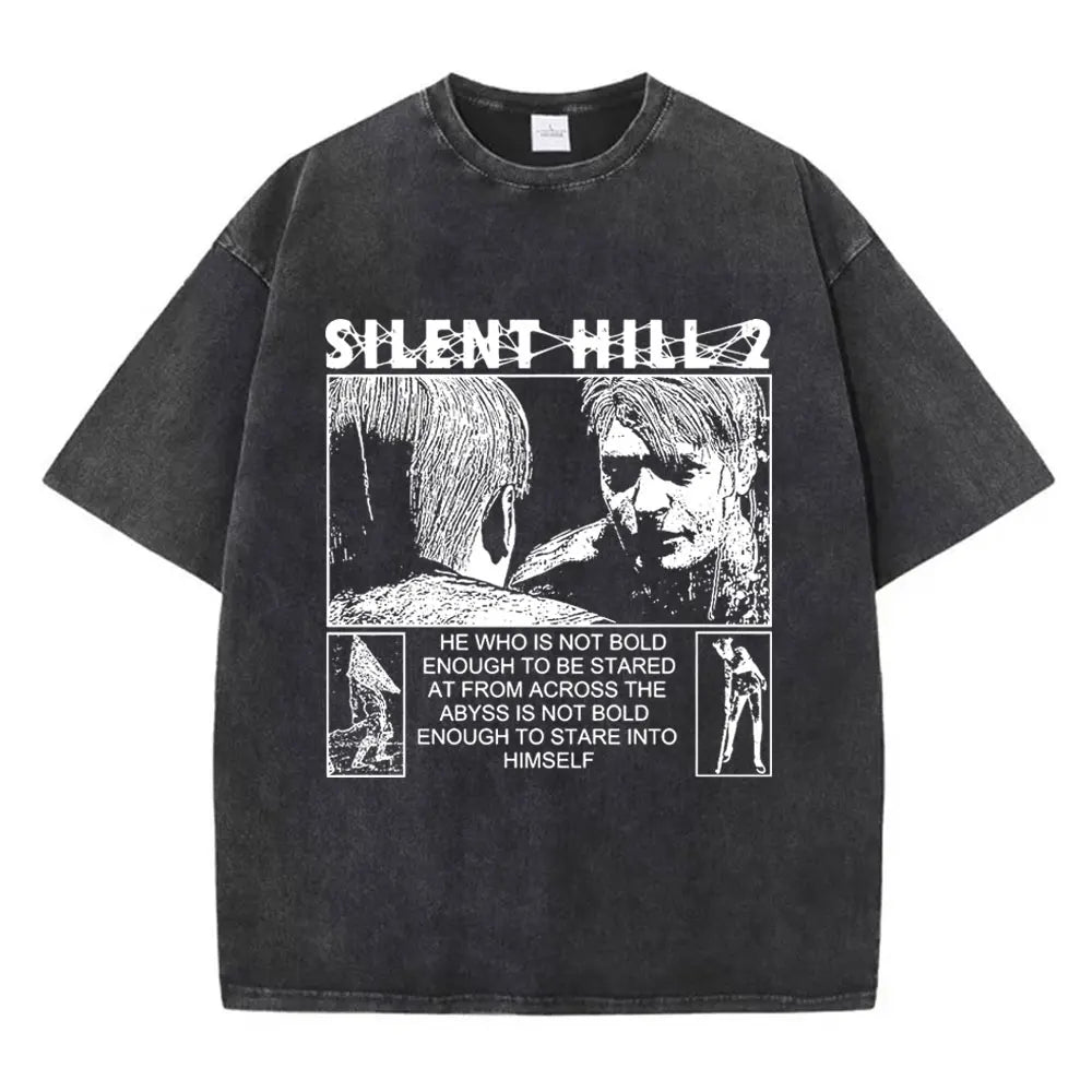 Silent Hill 2 Game Graphic Tshirt Vintage Washed Tee