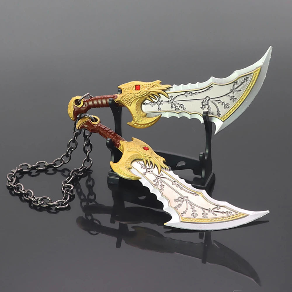 God of War 15cm Double Blades of Chaos with Big Chain Kratos Weapon Keychain - Default Title Available at 2Fast2See.co