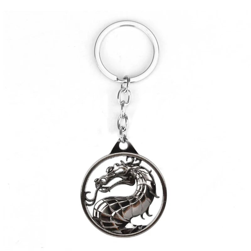 Mortal Kombat Dragon Metal Keychain - Iconic Game-Inspired Design - Black Available at 2Fast2See.co