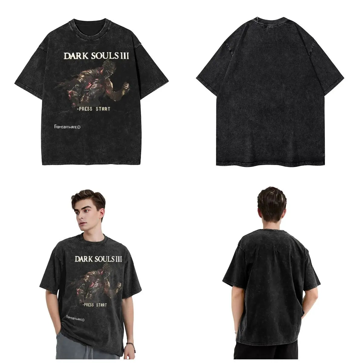 Dark Souls 3 Retro Game Tshirt Graphic Vintage Tee Cotton