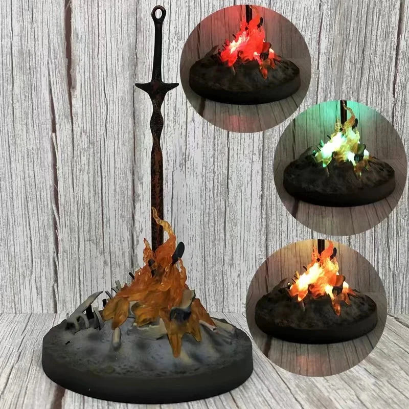 Dark Souls Glowing Bonfire Figure with Remote Control PVC Collection Model Gift