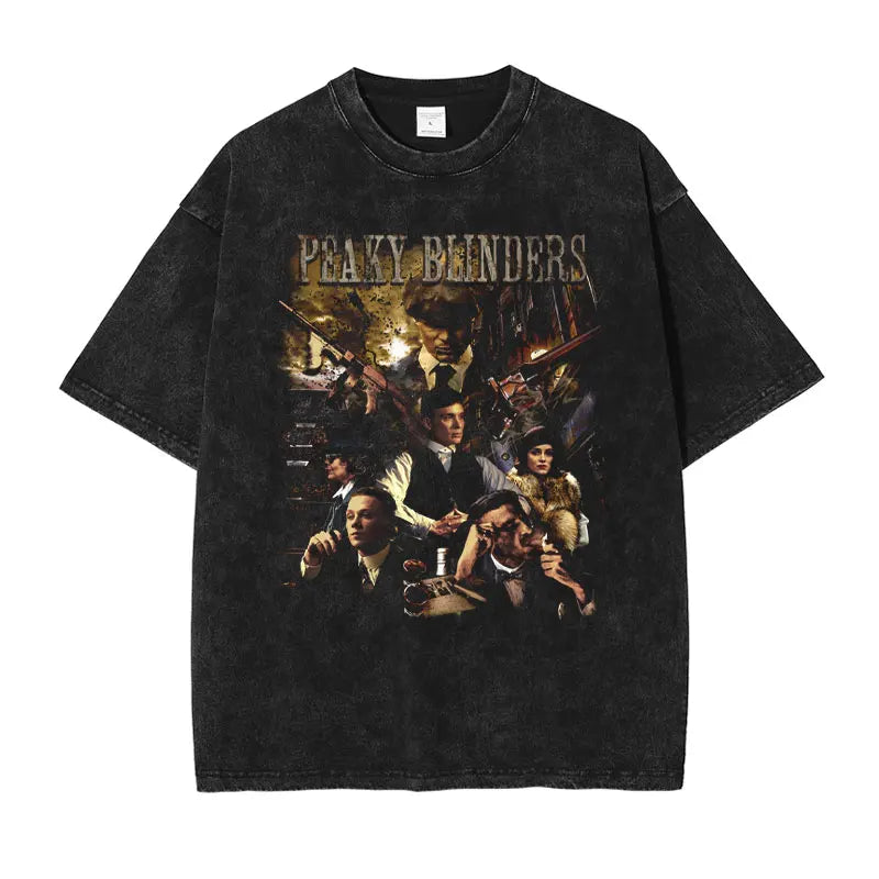 Peaky Blinders Vintage Tshirt Washed 100% Cotton Top - Vintage Black / M Available at 2Fast2See.co