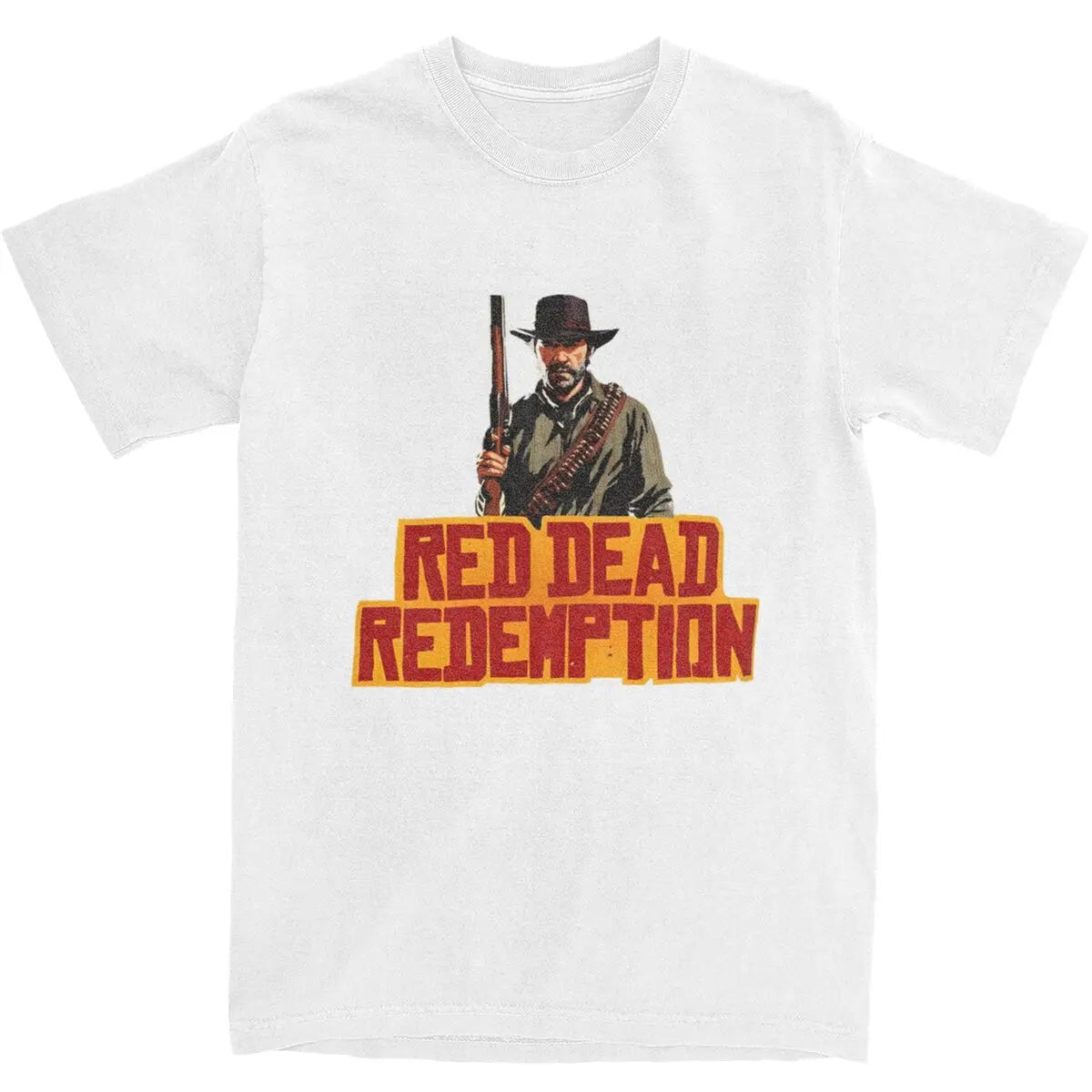 Red Dead Redemption Tshirt Retro Arthur Morgan Design - White / S Available at 2Fast2See.co