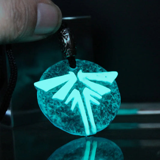 The Last Of Us 2 Crystal Pendant Necklace Glowing In The Dark Firefly Logo - Blue Available at 2Fast2See.co