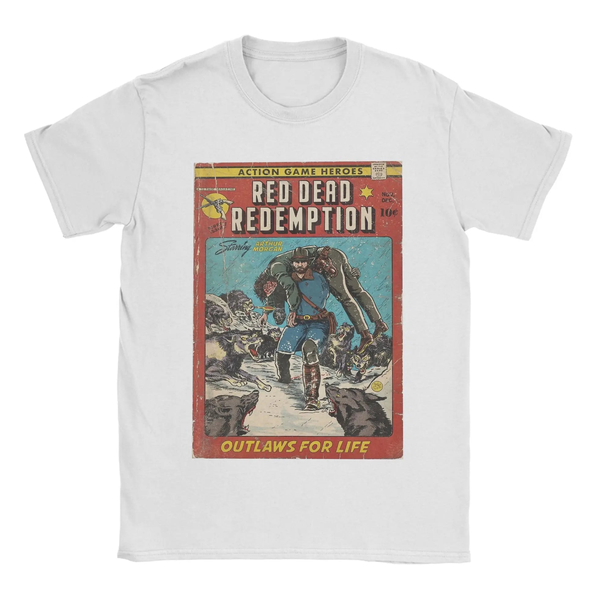 Red Dead Redemption Outlaws for Life Comic Inspired Tshirt - White / S Available at 2Fast2See.co