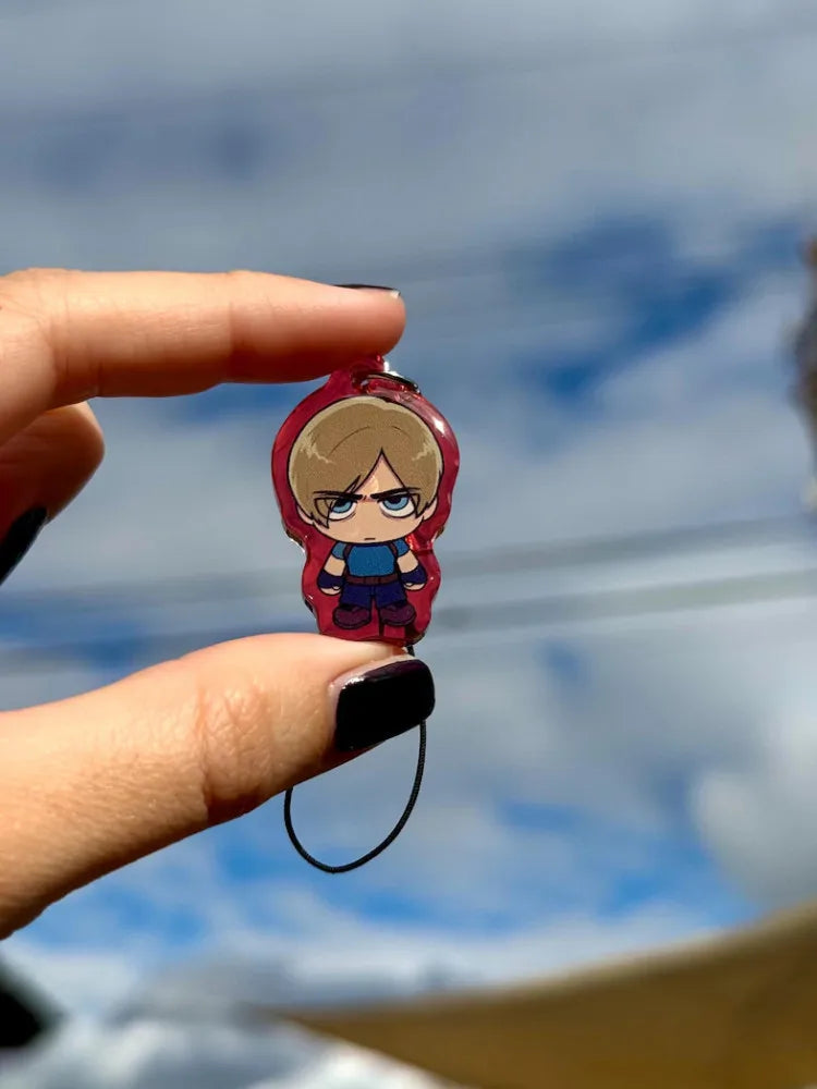 Resident Evil 4 Horror Cute Leon Kennedy Acrylic Phone Keychain