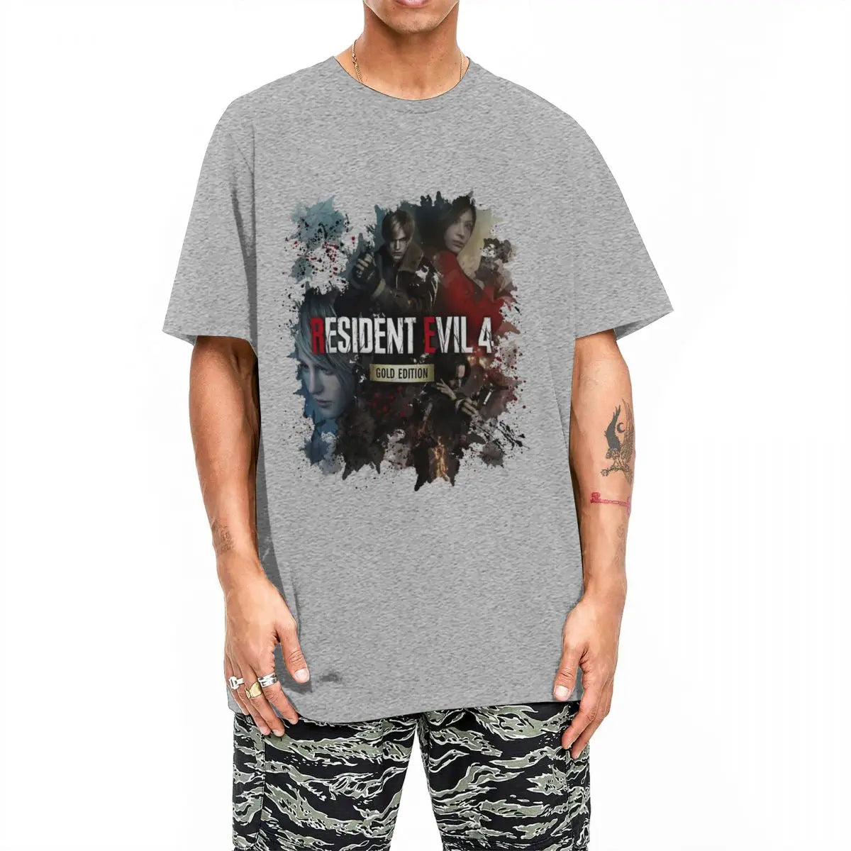 Resident Evil 4 Remake Tshirt Gold Edition Cotton Casual Tee