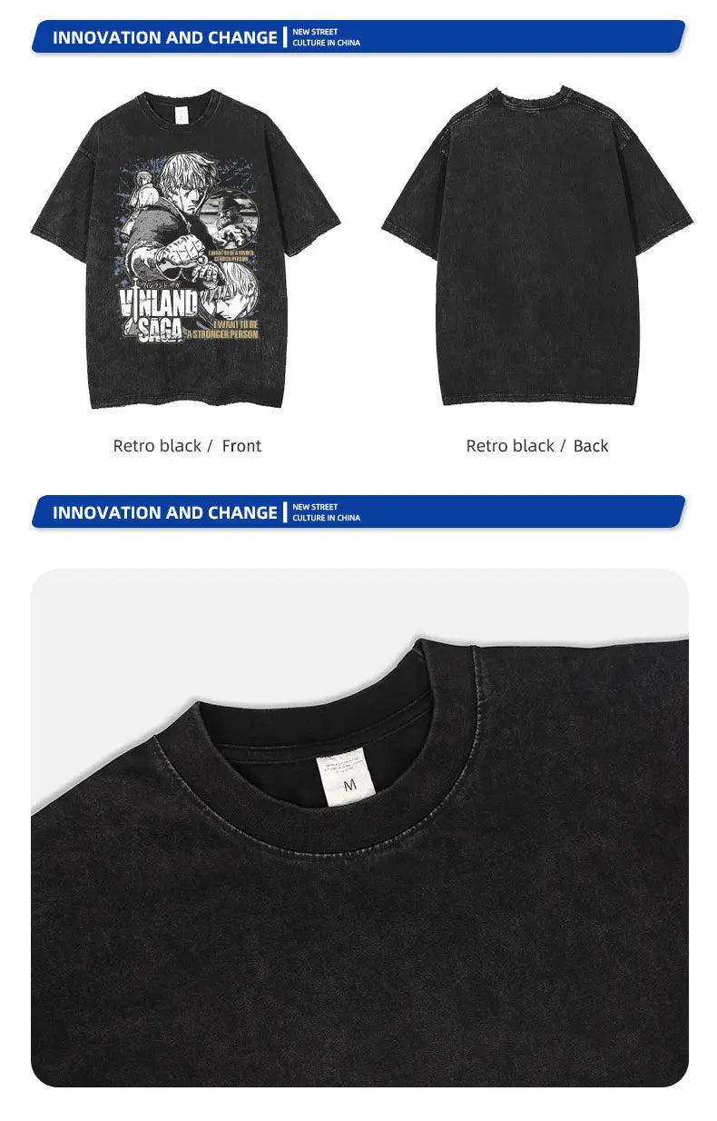 Vinland Saga Thorfinn Thorsson Anime Vintage Askeladd Washed Short Sleeve Top