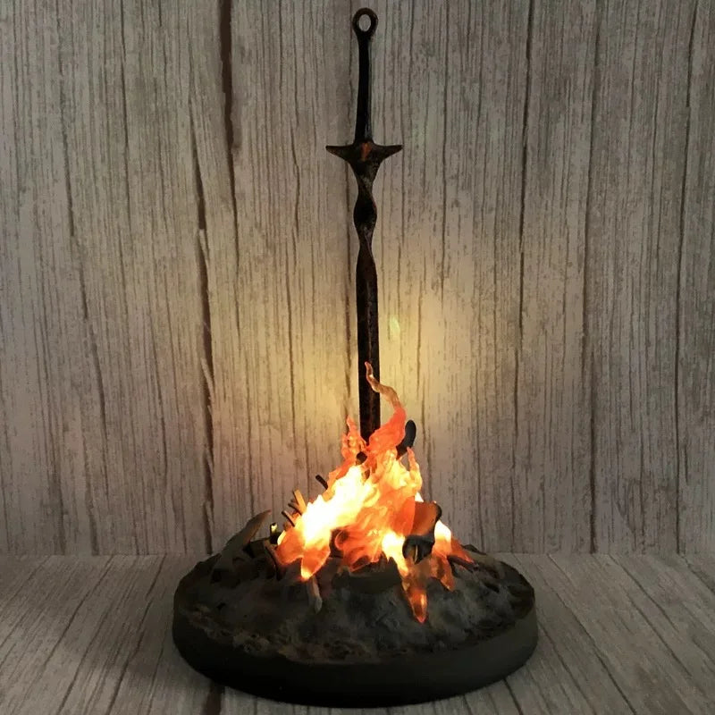 Dark Souls Glowing Bonfire Figure with Remote Control PVC Collection Model Gift