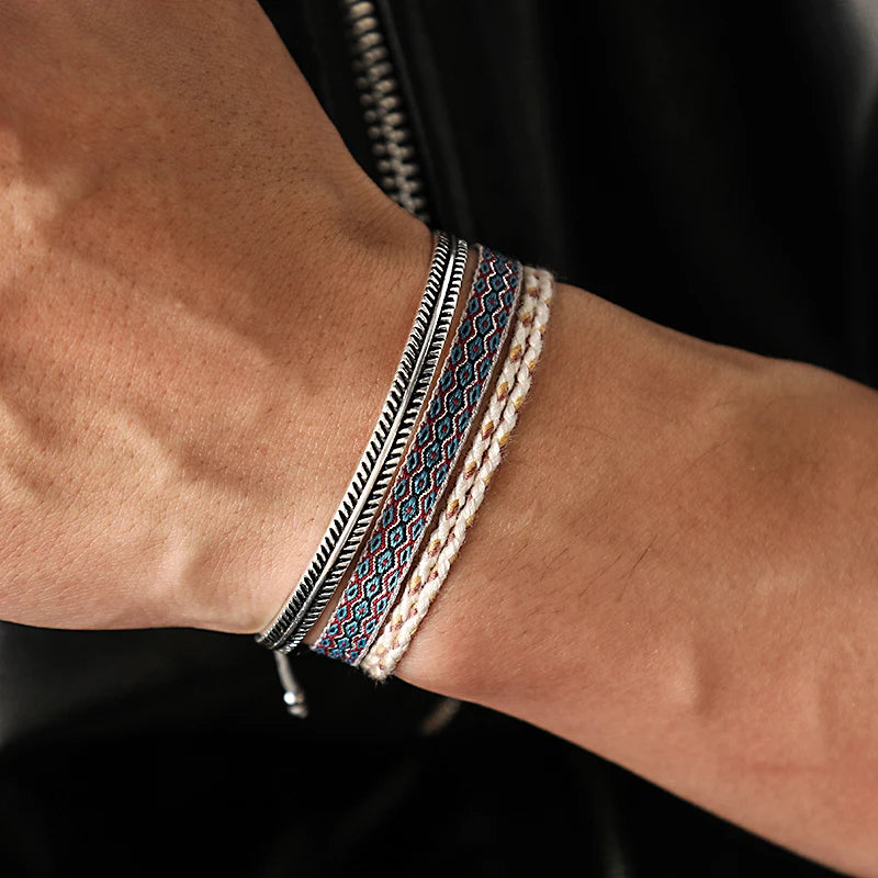 Classical Handmade Cotton Rope Bracelet Set - Set Available at 2Fast2See.co