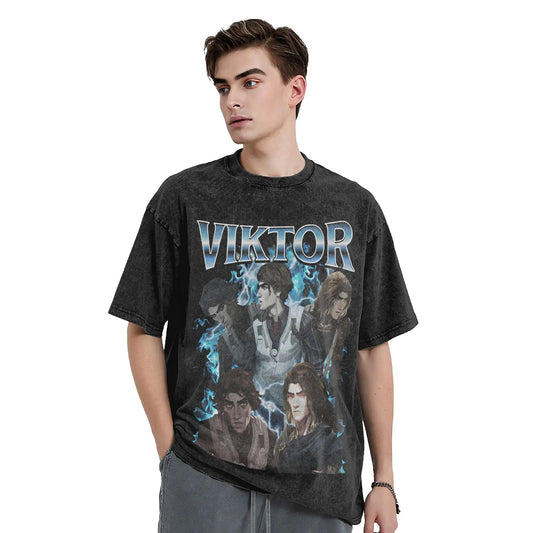 Arcane Viktor Fans Washed Cotton TShirt - Vintage Black / S Available at 2Fast2See.co