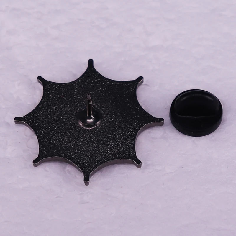 Spider Web Brooch Metal Badge Accessories Halloween Costume Matching
