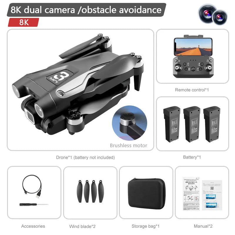Lenovo Z908Pro Max Dual 8K Professional Drone - Black Dual 8K 3B Available at 2Fast2See.co