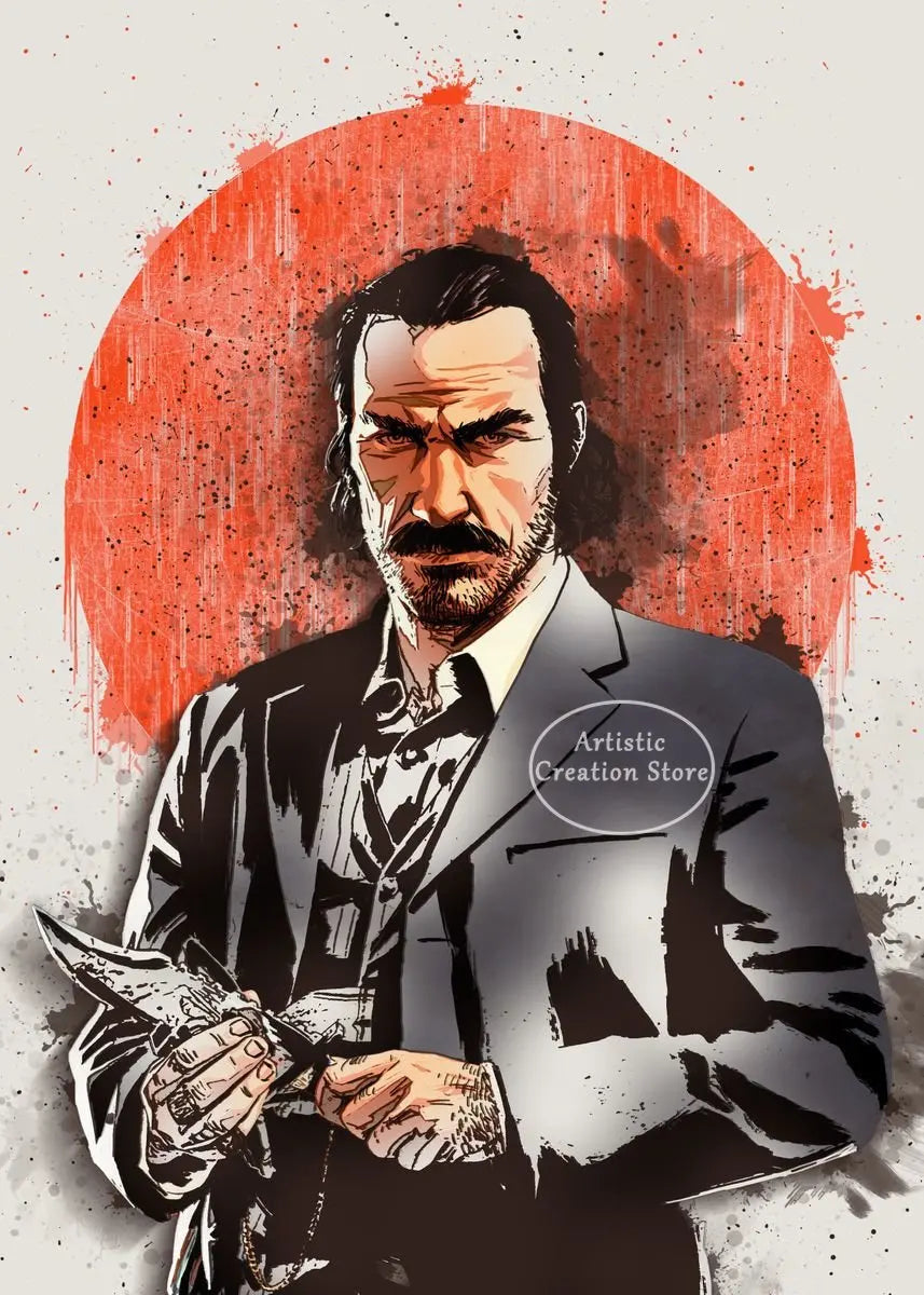 Red Dead Redemption 2 Posters Watercolor Style Prints Room Decor - 6 / 20X30cm Available at 2Fast2See.co