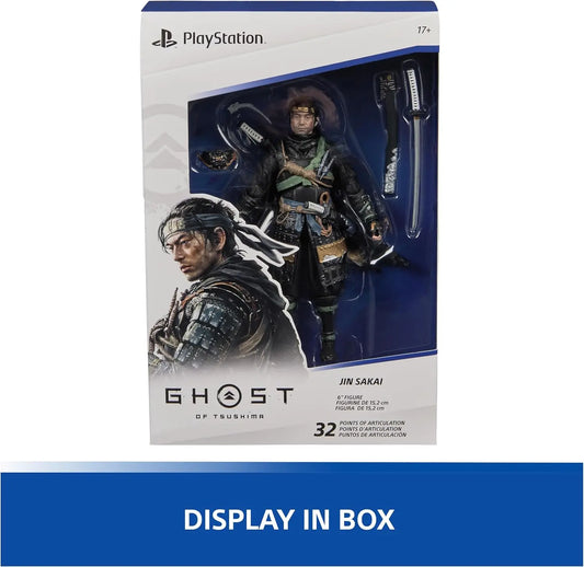 Ghost of Tsushima Spin Master PlayStation 6ā Jin Sakai Samurai Action Figure - Original Box / 18cm Available at 2Fast2See.co