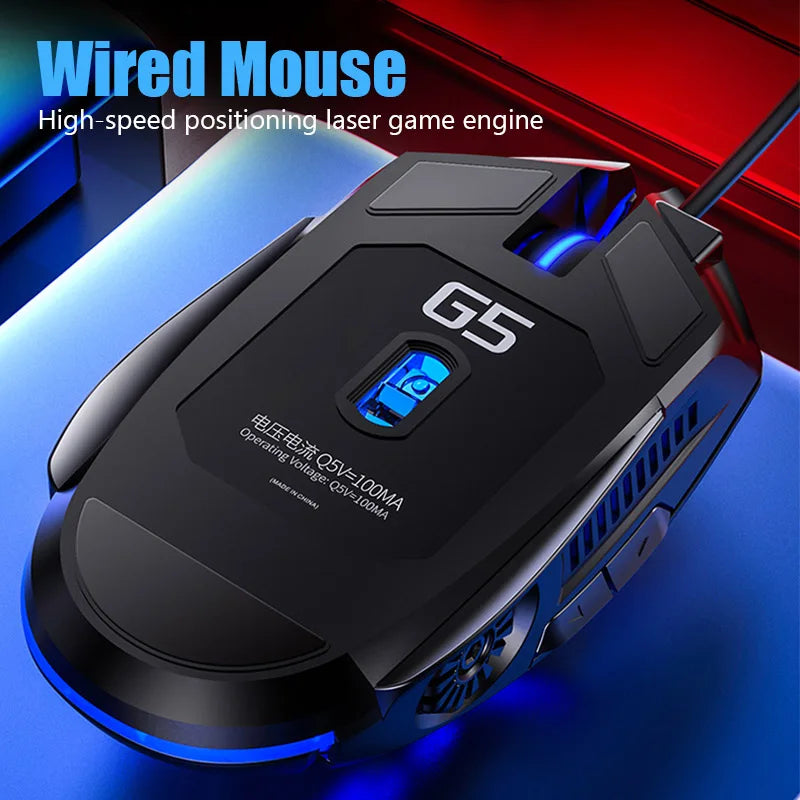 Ergonomic Wired Gaming Mouse with RGB