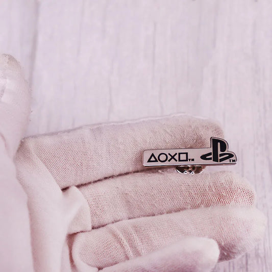 Play Station Logo Shaped Metal Brooch Badge - Default Title Available at 2Fast2See.co
