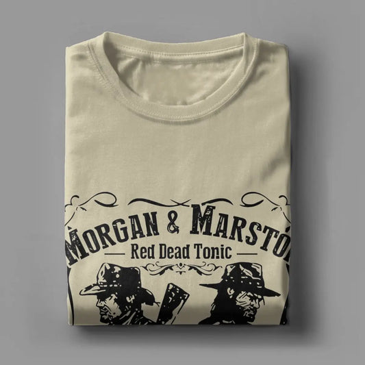 Red Dead Redemption Morgan & Marston 100% Cotton Tshirt - Khaki / XXL Available at 2Fast2See.co