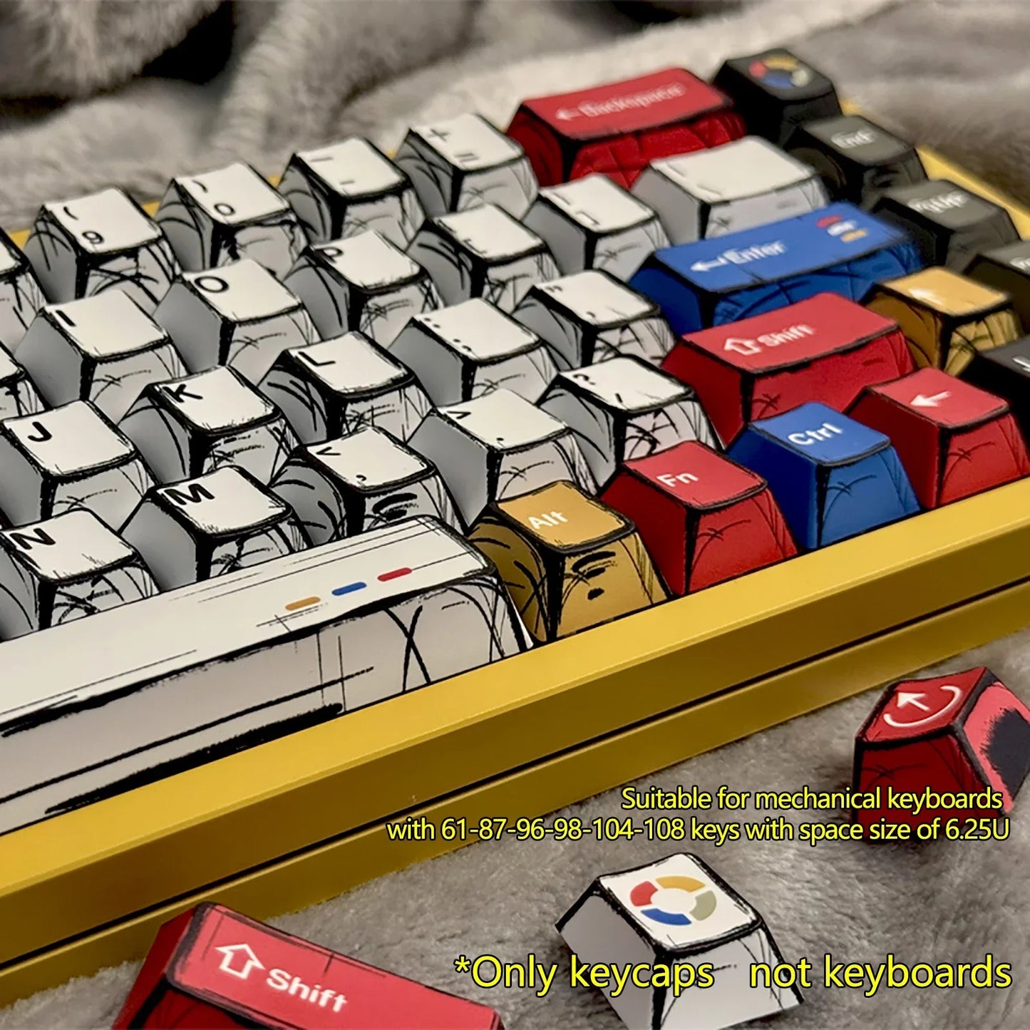 Telltales The Walking Dead Graphics Inspired Keycaps for Aesthetic Keyboard