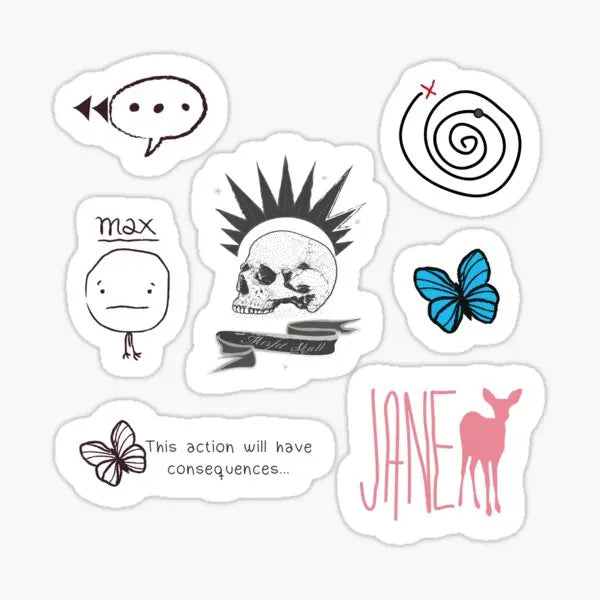 Life Is Strange Sticker Set 7PCS Stickers - S - 7 Stickers/ 7.6cm Available at 2Fast2See.co