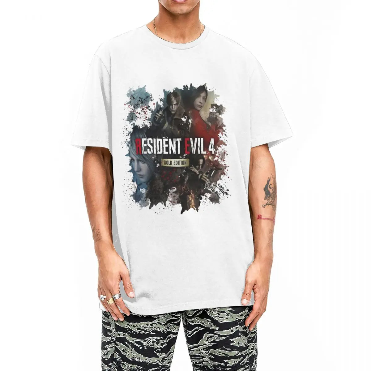 Resident Evil 4 Remake Tshirt Gold Edition Cotton Casual Tee