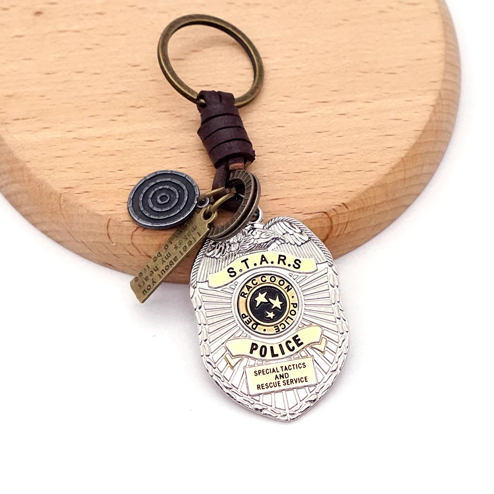 Resident Evil Game Leon S Kennedy RPD Raccoon City Keychains