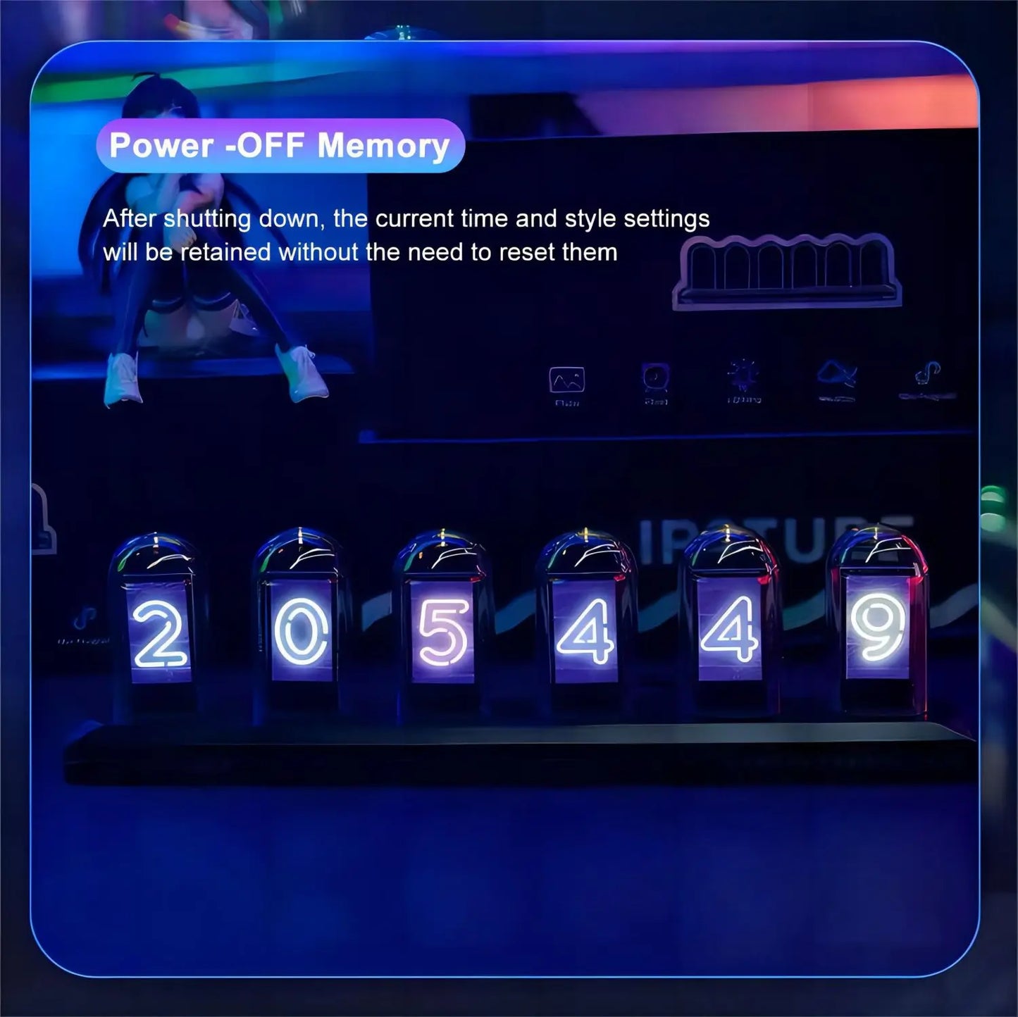 Retro RGB Nixie Tube Clock with LED Glow - IPS Color Screen, DIY Analog Digital Tube - Available at 2Fast2See.co