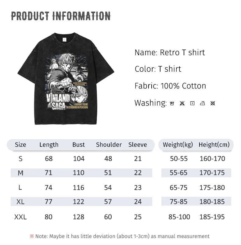 Vinland Saga Thorfinn Thorsson Anime Vintage Askeladd Washed Short Sleeve Top