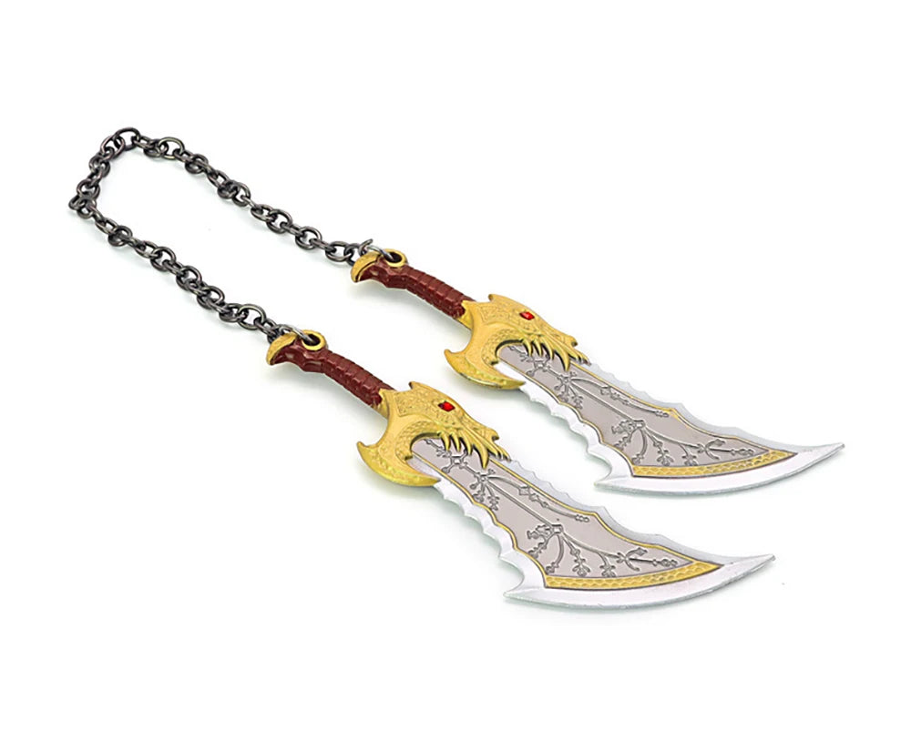 God of War 15cm Double Blades of Chaos with Big Chain Kratos Weapon Keychain - Default Title Available at 2Fast2See.co