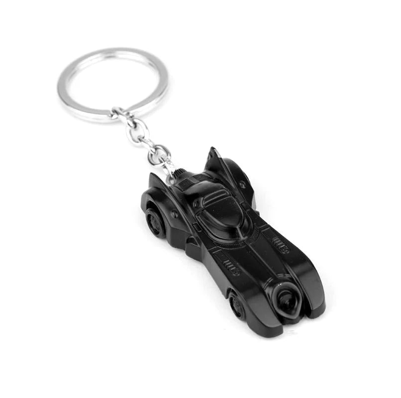 Batman Classic Vintage Silver Batmobile Keychain